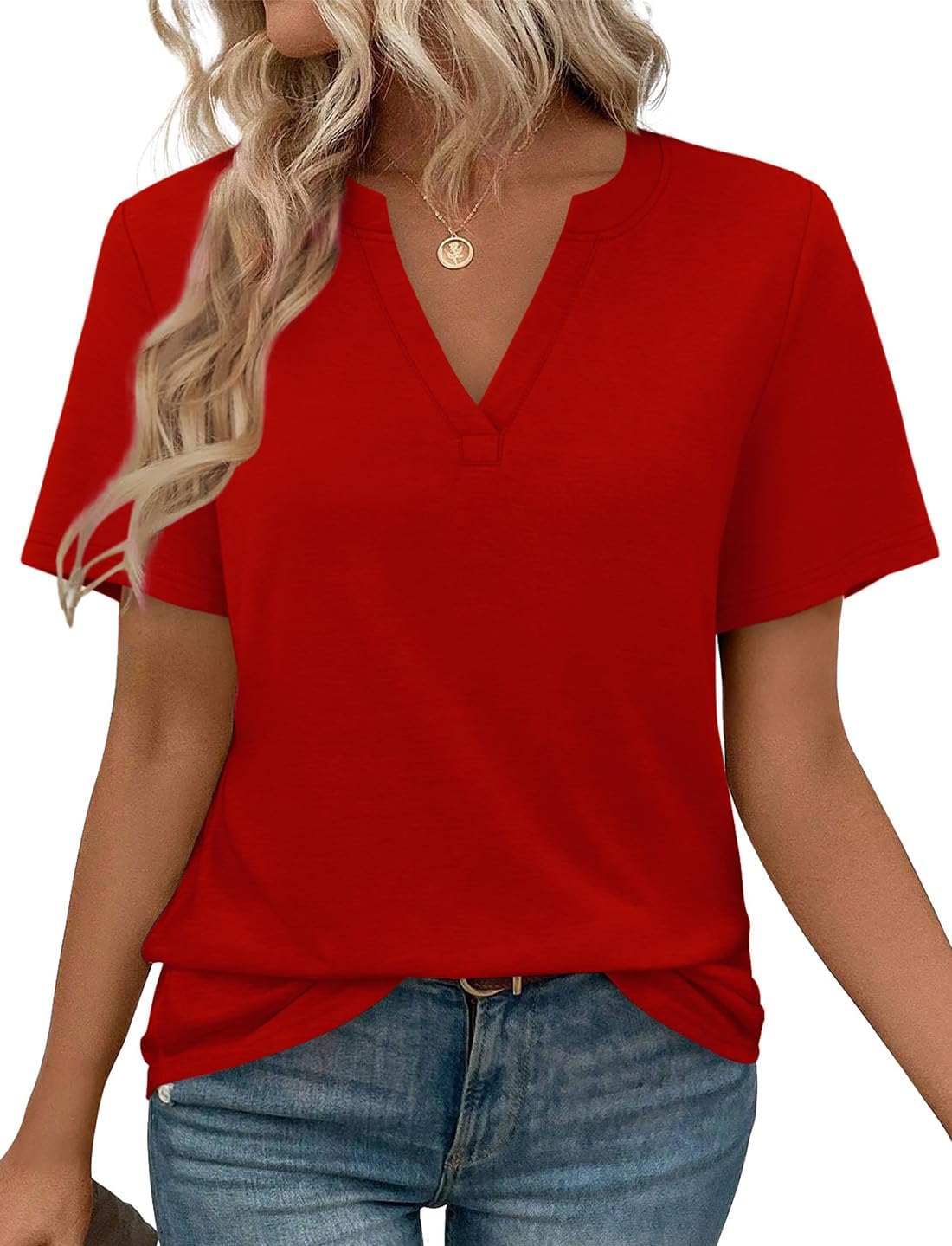 Amelia Lane | Short Sleeve V-Neck Blouse