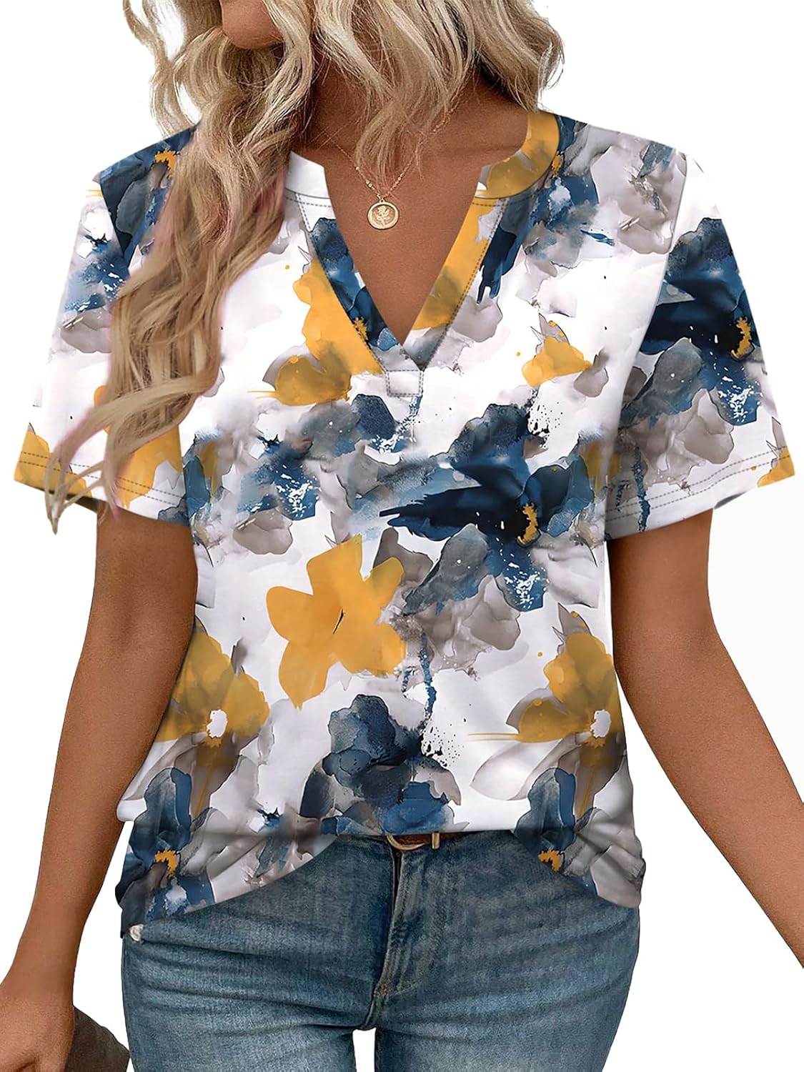 Amelia Lane | Short Sleeve V-Neck Blouse