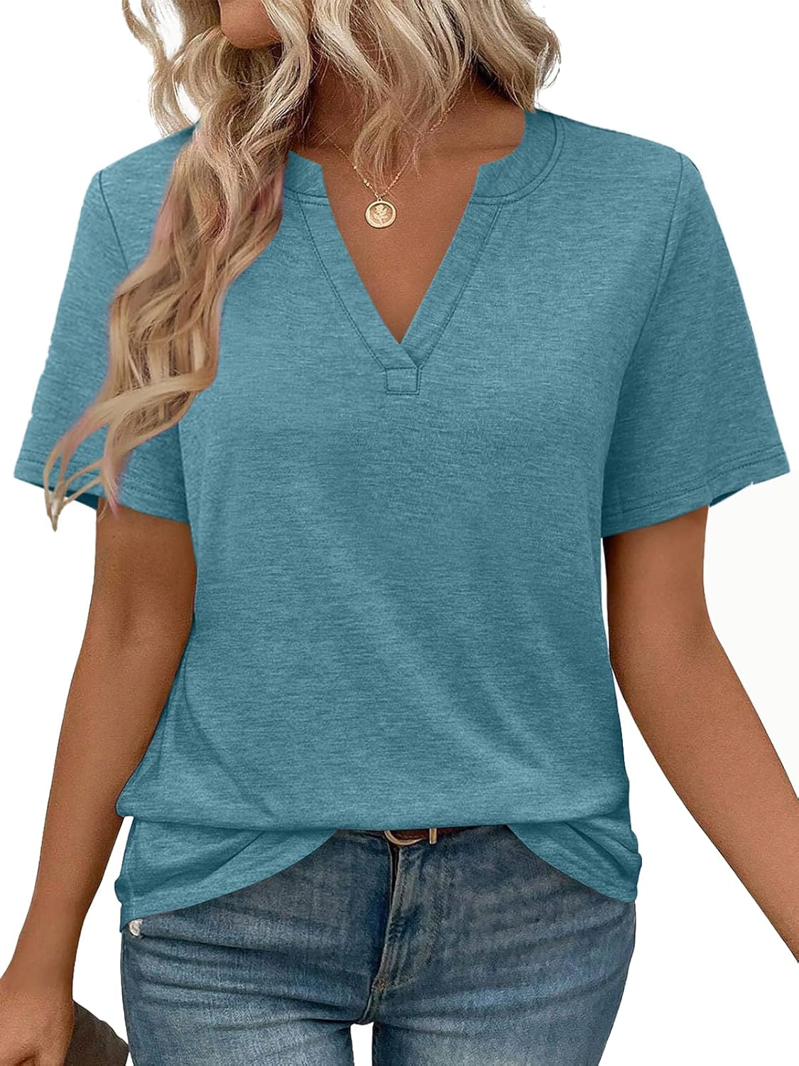 Amelia Lane | Short Sleeve V-Neck Blouse
