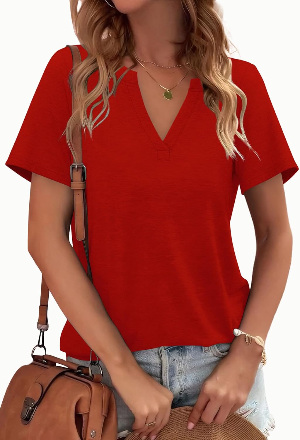Amelia Lane | Short Sleeve V-Neck Blouse