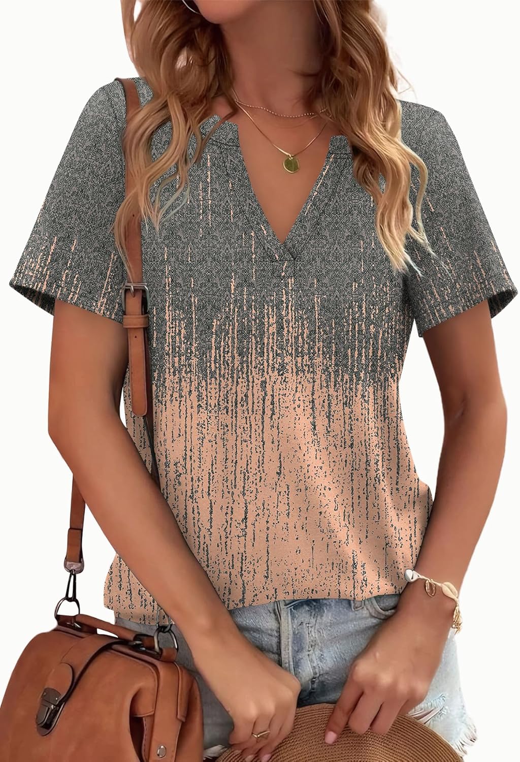 Amelia Lane | Short Sleeve V-Neck Blouse