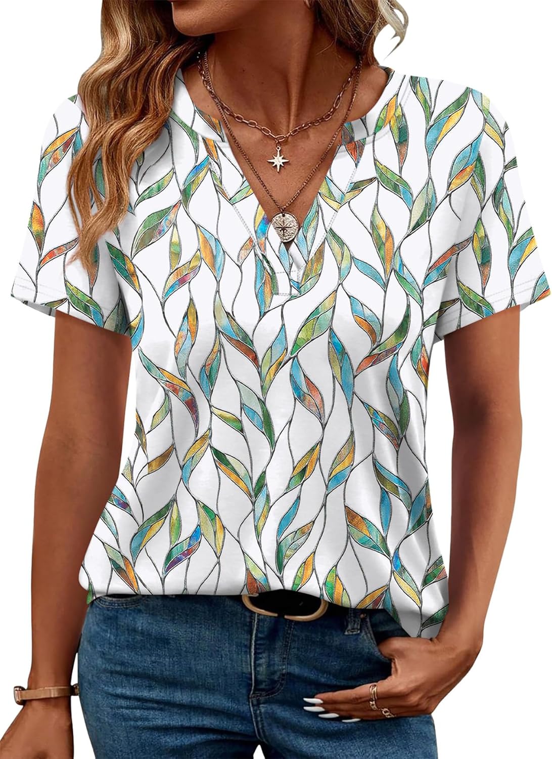Amelia Lane | Short Sleeve V-Neck Blouse