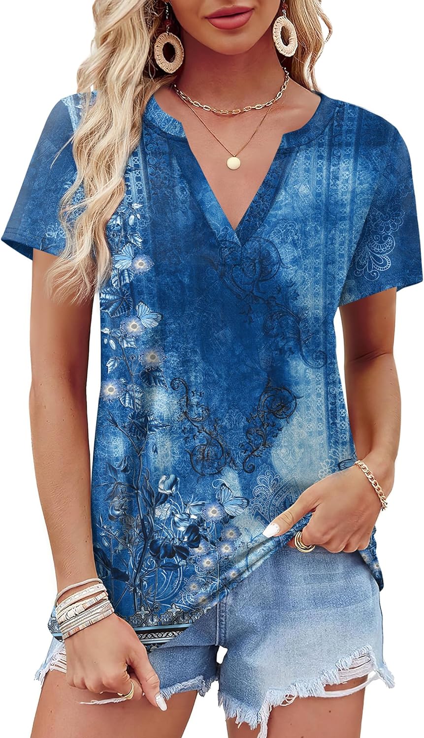 Amelia Lane | Short Sleeve V-Neck Blouse