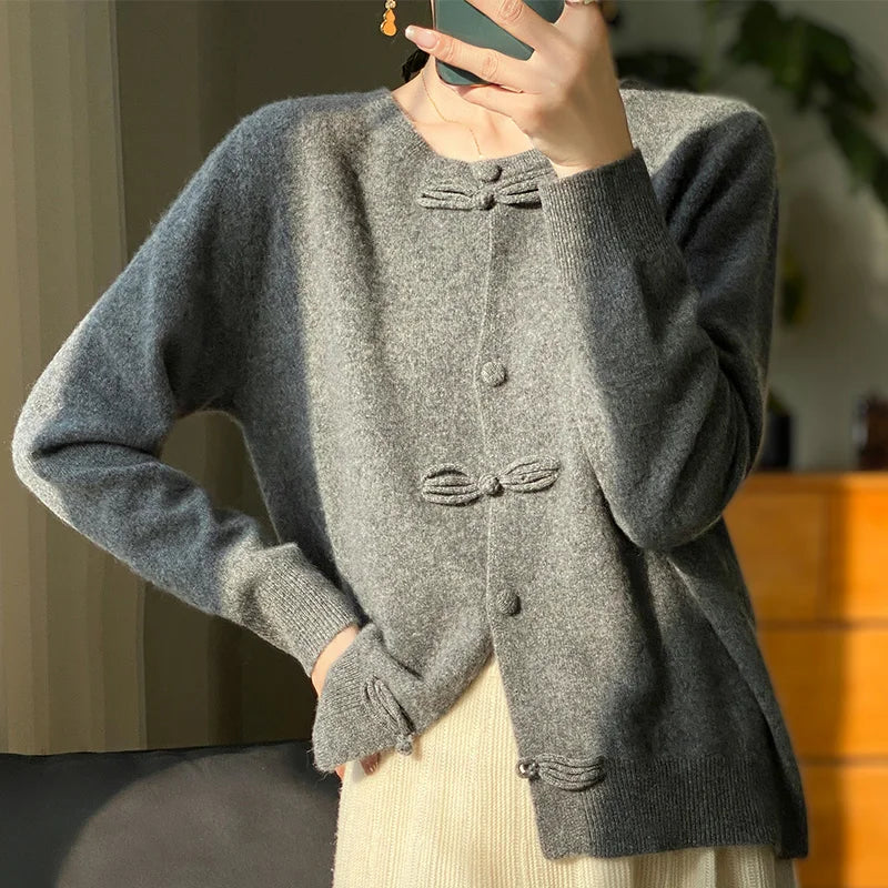 Heather - Bow Design Cardigan
